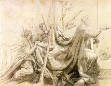 ひざまずく王と二人の天使 ルネッサンス マティアス・グリューネヴァルト Oil Paintings